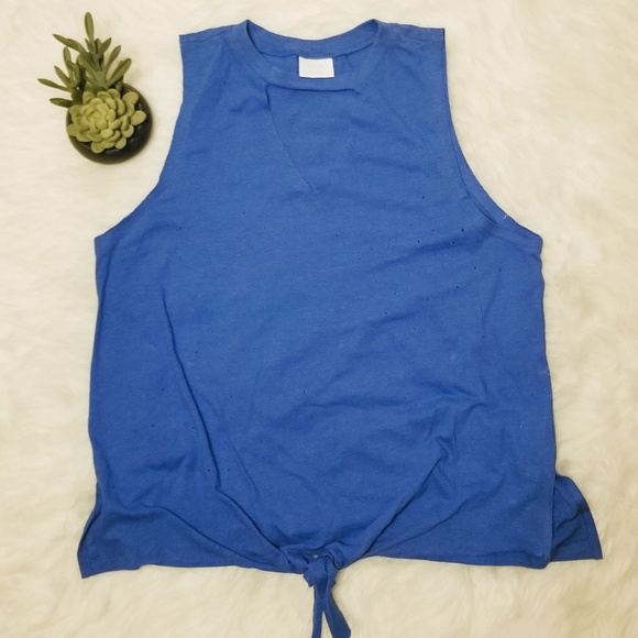 Abound Chocker Neck Distressed Tank Top - Picture 3 of 7